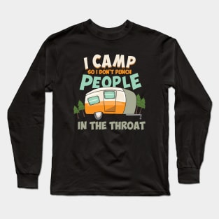 Camping Lover Camper Caravan Camp Campsite Gift Long Sleeve T-Shirt